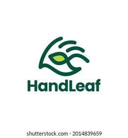 hand leaf give help care logo vector icon illustration