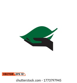 hand leaf icon design vector illustration 