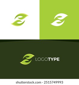 Hand Leaf Letter S Logo Design. S Leaf Icon