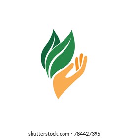 Hand And Leaf Logo