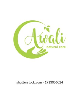 hand leaf logo design eps