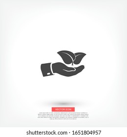 hand & leaf . Lorem Ipsum Flat Design