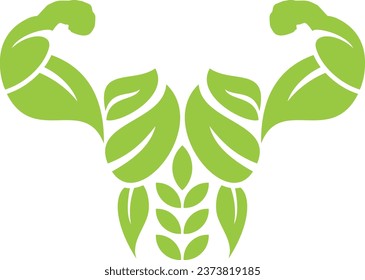 hand leaf muscle vector. muscle body with 