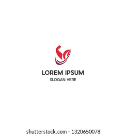 Hand Leaf Muscular Vector Logo