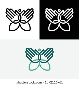 Hand Leaf Natural Abstract Logo