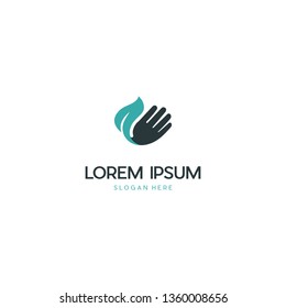 Hand Leaf Naturally Creative Logo Design