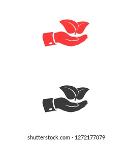 hand and leaf - nature 