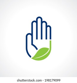 Hand and Leaf symbol