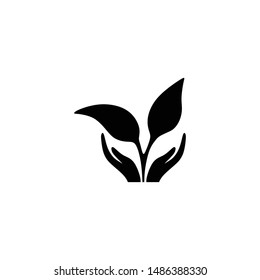 hand and leaf vector logo