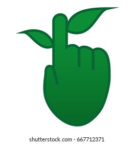 Hand with leaves
