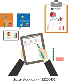 hand Lecture and hand business concept, Report business