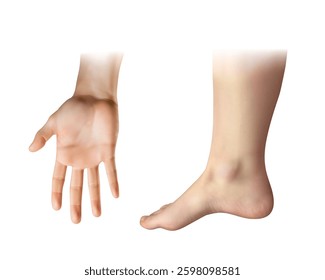 Hand leg. Isolated vector illustration