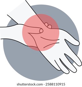 Hand and Leg Pain Injury Illustration. Isolated on White Background.