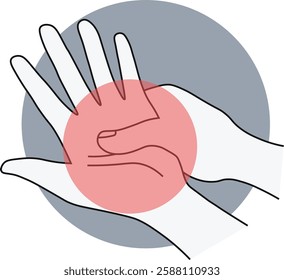 Hand and Leg Pain Injury Illustration. Isolated on White Background.