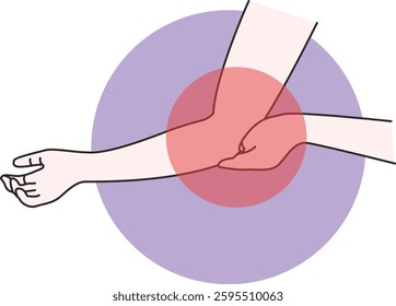 Hand and Leg Pain Sick Illustration. Isolated on White Background.