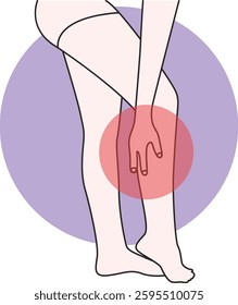 Hand and Leg Pain Sick Illustration. Isolated on White Background.