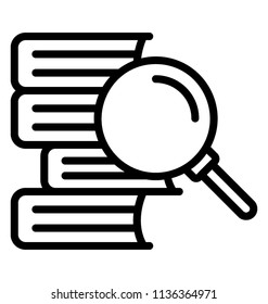 A hand lense focusing over some books, sensing the icon for case study 
