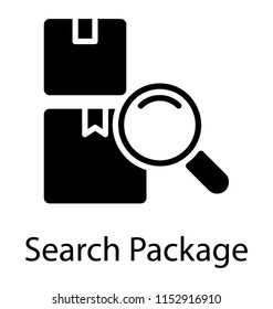 
A hand lense scanning through packages offering order tracking concept 
