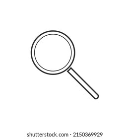 Hand lenses. Magnifying glass or search icon. Isolated on a white background. Linear art vector design.