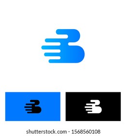 hand and letter B logo design template