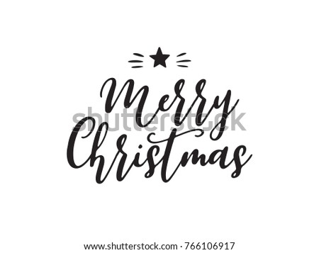 Hand Letter Merry Christmas Vector Text Stock Vector (Royalty Free) 766106917 - Shutterstock