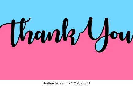 Hand letter Thank you on a bright color background. trendy banners, posters, greeting cards and postcards with calligraphy for the Thanksgiving Day holiday. Vector Illustration. Eps10