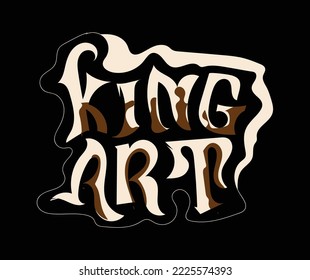 hand letter word king art