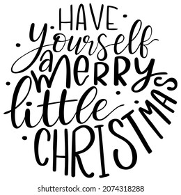 Hand lettered Christmas ornament Quote Saying