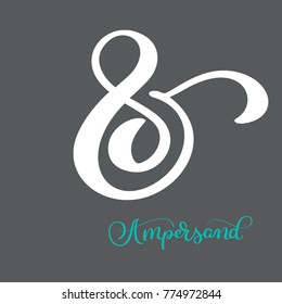 hand lettered flourish ampersand. Great vector design for wedding invitations, save the date cards and other stationary