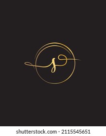 A hand lettered font with modern calligraphy style type S vector logo template