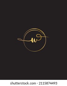 Tipo de letra con letras a mano con estilo de caligrafía moderna tipo de plantilla de logotipo vectorial W