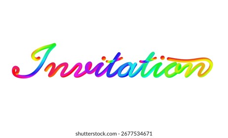Hand Lettered Invitation Text Design Vector