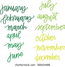 Hand Lettered Months of the Year Set