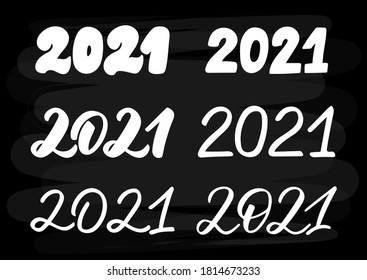 Juego de cartas a mano 2021. Feliz Año Nuevo. Fondo del tablero. Ilustración del vector