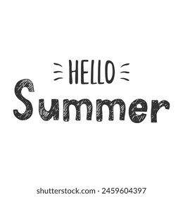 Hand lettered text Summer .Calligraphic season inscription. Vector handwritten typography.