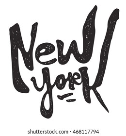 Hand lettered textured New York t-shirt apparel fashion print 
