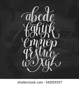 hand lettering alphabet design, handwritten brush script modern calligraphy cursive font vector illustration