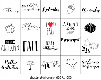 hand lettering autumn logos 