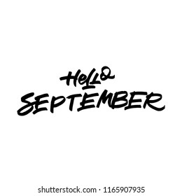 HAND LETTERING AUTUMN MONTH. HELLO SEPTEMBER