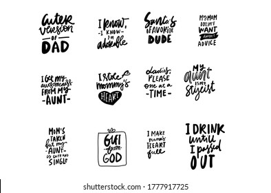 Hand Lettering. Baby T-shirt Quotes Bundle