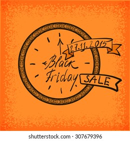 Hand lettering Black Friday and design elements for your project. Vector illustration.
