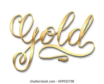 Hand Lettering Calligraphy Gold On White Stock Vector (Royalty Free ...