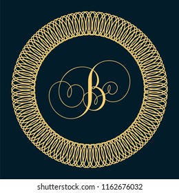 Hand lettering calligraphy letter B for personal and company branding