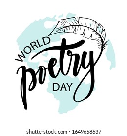 Hand lettering calligraphy world poetry day 