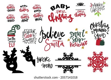 hand lettering Christmas holiday sign for your design