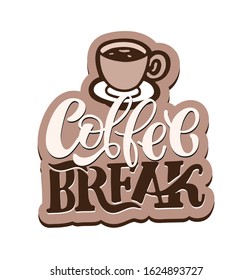 Hand lettering composition with sketch for coffee shop or cafe. Hand drawn vintage typography phrase, quote, isolated on white background. Vector