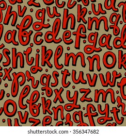 Hand lettering and custom typography pattern for your designs: t-shirts, bags, for posters, invitations, cards, etc. Type pattern. Handwritten typographic font seamless background. Hand type pattern.