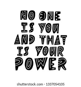 Hand lettering dedicated to strong women. The theme of feminism, equality and anti-discrimination. Vector illustration for cover, clothing, greeting card or banner.