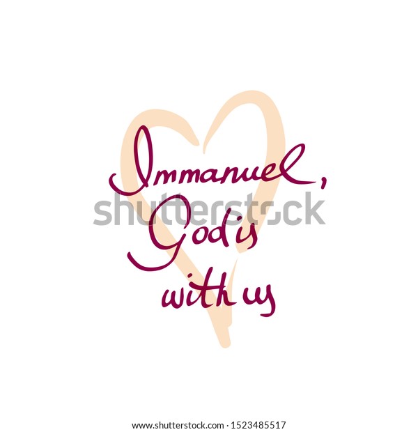 Hand Lettering Design Immanuel God Us Stock Vector Royalty Free 1523485517