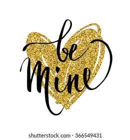 Hand lettering design. Vector design element for valentines day, save the date, wedding stationary and other users.